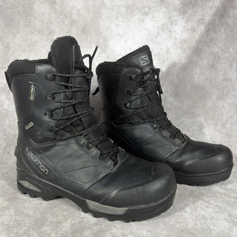 Salomon Tundra Forces CSWP Waterproof Winter Boots Mens 12 Blk Aerotherm Snow